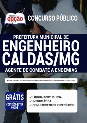 Apostila Prefeitura De Engenheiro Caldas MG Agente De Combate Endemias