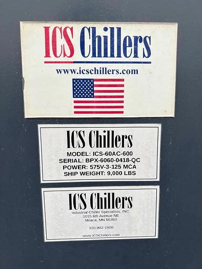 Used Sold Used Tons Ics Chiller Winter Chiller At Carter Wilson