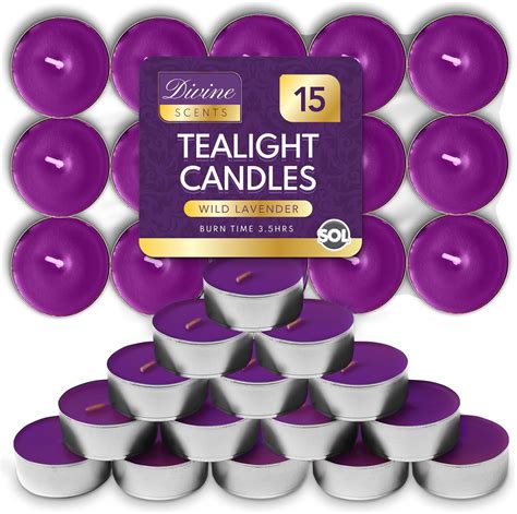 15pk Lavender Tea Lights Tealights Candles Scented Lavender Scented Candle Scented Tea