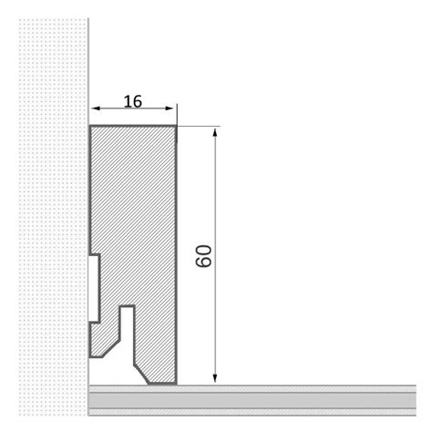 Plinthe en bois massif 60x16mm square chêne huilé Carré Plinthes