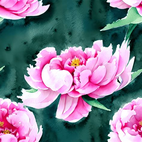 Watercolor Pink Peony Pattern · Creative Fabrica