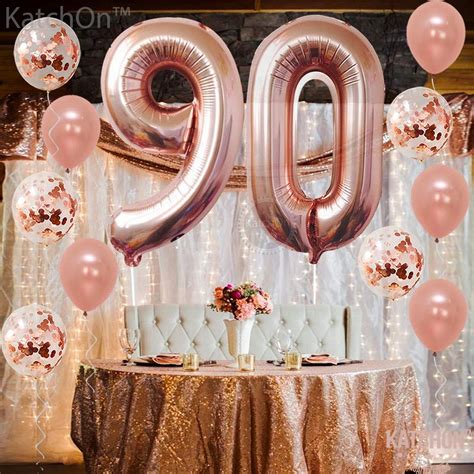 Giant Rose Gold 90th Birthday Balloons 40 Inch 90th Balloons Rose