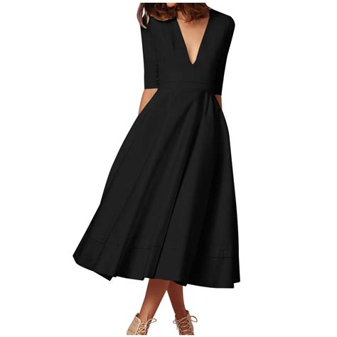 Usmixi Summer Dresses For Women Wedding Guest Elegant Empire Waist