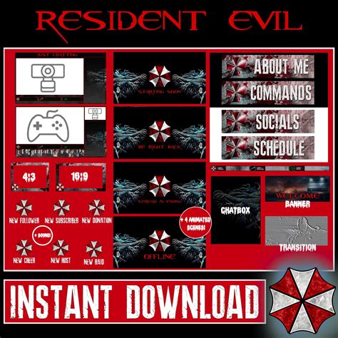 Resident Evil Dark Horror Stream Paket F R Livestream Twitch Etsy De