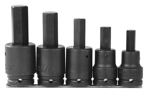 Proto Impact Socket Bit Set Sae 3 4 In Drive Size Alloy Steel Black