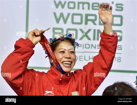 NEW DELHI INDIA NOVEMBER 24 Indian Boxing Ace MC Mary Kom Clinches