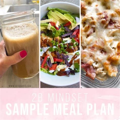 2B MINDSET SAMPLE MEAL PLAN Jess Dukes Meal Planning Sample Meal