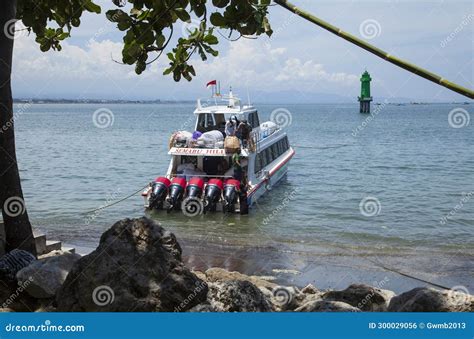 Fast Ferry Boat At Sanur Port In Sanur Bali Indonesia Editorial