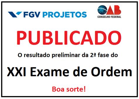 Publicado O Resultado Preliminar Do Xxi Exame De Ordem Blog Exame De