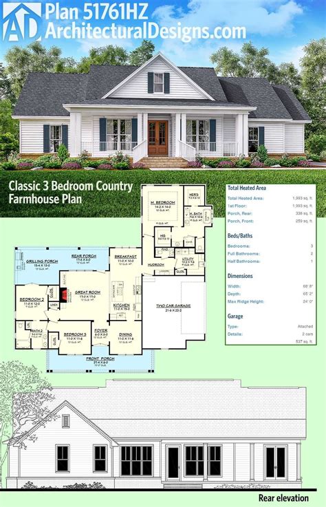 Single Story Farm House Plans With Wrap Around Porch / Built by real ...