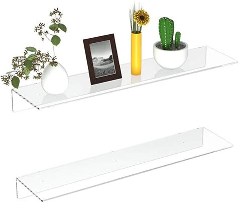 Amazon FEMELI Clear Acrylic Floating Wall Shelf For Figures