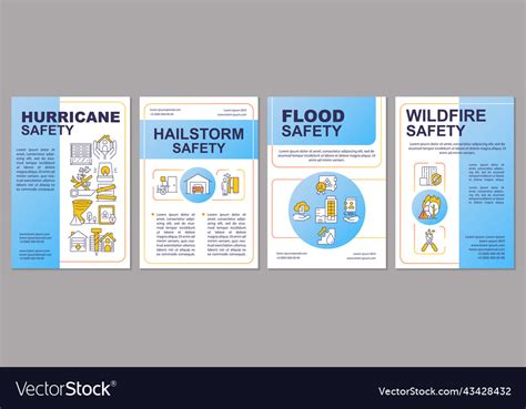 Natural disasters safety precautions blue Vector Image