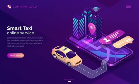 Free Vector Smart Taxi Online Service Isometric Landing Page