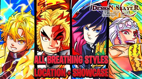 All Breathing Styles Location And Showcase In Demon Slayer Midnight Sun