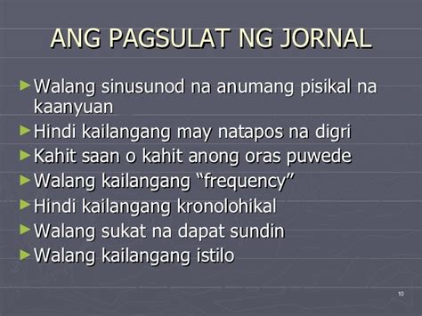 Halimbawa Ng Dyornal Na Pagsulat Pagsulat Prezantimi