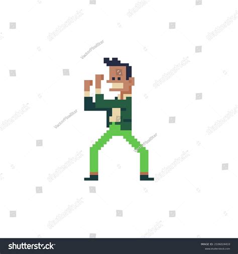 fighting man pixel art characters business stock vector royalty