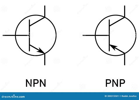 Schematic Marking Of Npn And Pnp Type Transistor Stock Illustration