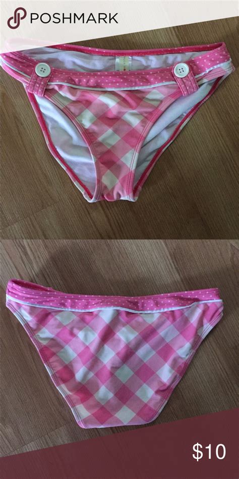 Hula Honey Pink Checkered Bikini Bottoms Swim Sz L Bikinis Honey