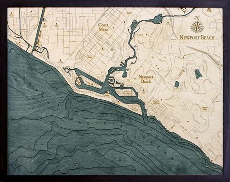 Bathymetric Map Newport Beach - Scrimshaw Gallery