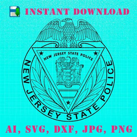 New Jersey State Police Badge Vector, Svg, Dxf, Png, Cnc Router, Laser ...