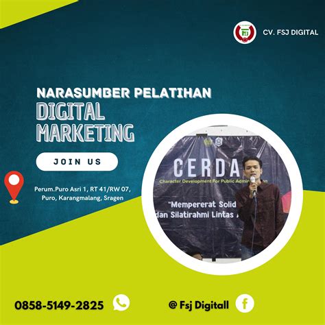 Wa 0858 5149 2825 Narasumber Pelatihan Digital Marketing Disdukcapil