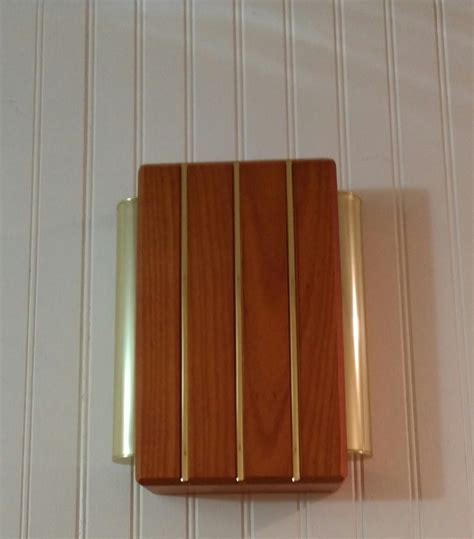 DH506 Wired Door Chime w/ Brass Tubes on Side w/ Oak Finish