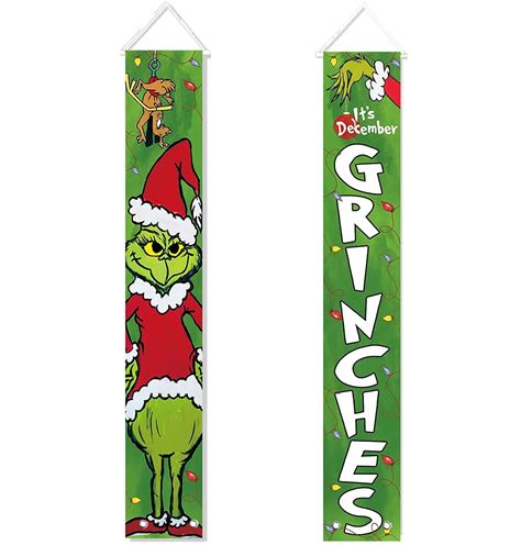 Clearance Tofotl Door Banner Grinch Christmas Decorations Outdoor