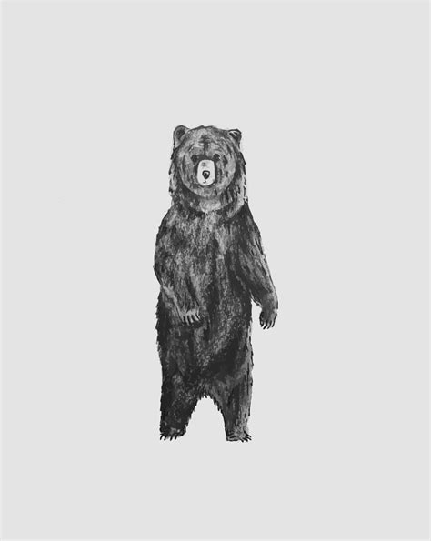 Standing bear art print. | Bear tattoos, Traditional bear tattoo, Black ...