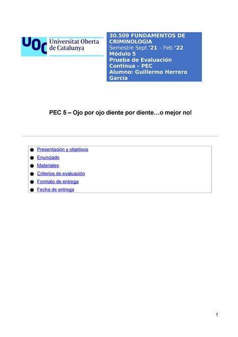 Fundamentos Criminolog A Pec Fundamentos De Criminolog A Uoc