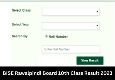 Bise Rawalpindi Board 10th Class Result 2023 Details