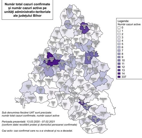 HARTA cazurilor COVID în Bihor Peste 10 000 de cazuri de la începutul