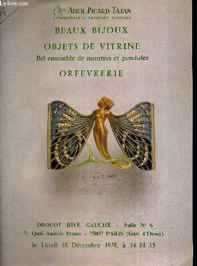 CATALOGUE DE VENTES AUX ENCHERES BEAUX BIJOUX ANCIENS ET MODERNES