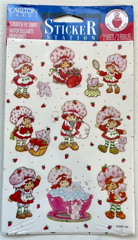 Vintage Strawberry Shortcake Stickers New Unused Pack 1996 Carlton ...