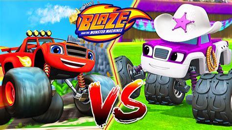 BLAZE VS STARLA BLAZE AND THE MONSTER MACHINES AXLE CITY RACERS SPLIT