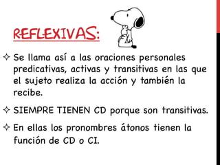 Oraciones transitivas Reflexivas y recíprocas PPT