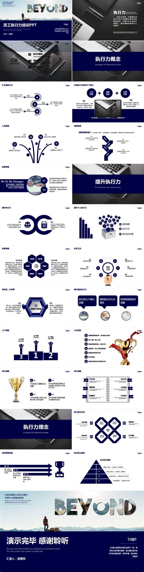 大气简约员工执行力培训ppt模板 知乎