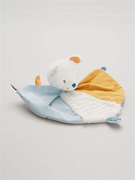 Doudou Ours Blanc Bleu Kiabi