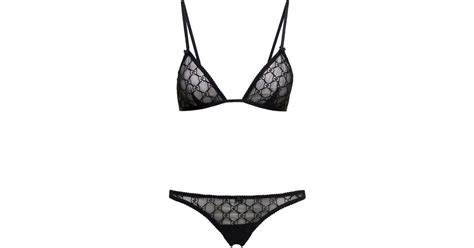 Gucci Gg Jacquard Lingerie Set In Black Lyst