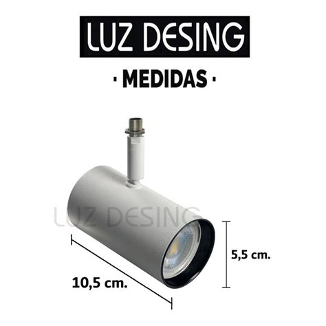 LUZ DESING Cabezal Blanco Spot Dicro Apto Led Gu10 Movil Riel