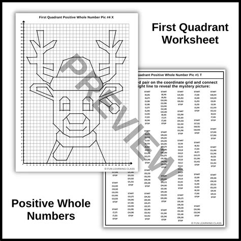 Christmas Reindeer Coordinate Graphing Plotting Points Ordered Pairs Mystery Picture Math