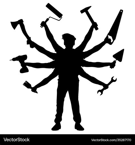 Handyman services silhouette construction worker Vector Image