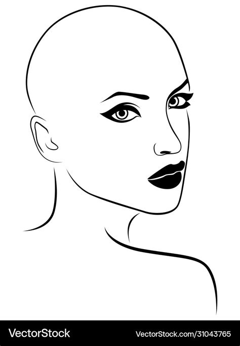 Outline woman face Royalty Free Vector Image - VectorStock