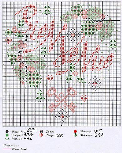 Schema Punto Croce Cuore Benvenuto