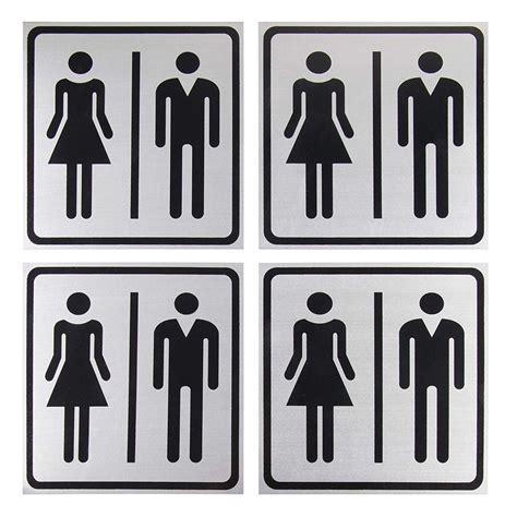 Unisex Restroom Signs 4 Pack Metal All Gender Bathroom Signs Aluminum Gender Neutral Restroom