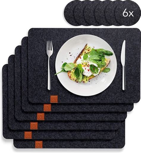 Vilten Placemat Met Antislip Achterkant Wasbare Placemats En