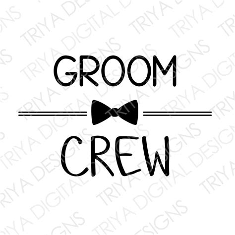 Groom Crew Svg Cut File Groomsman Bow Tie Png Cut File Etsy