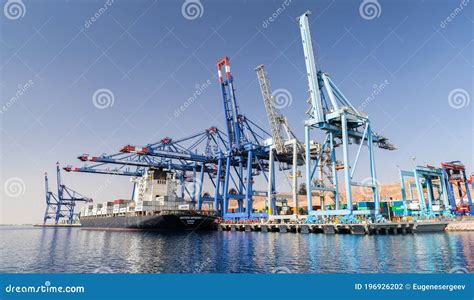 Gantry Cranes of Aqaba Container Terminal. Aqaba Editorial Photography ...