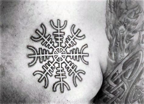 40 Helm Of Awe Tattoo Designs For Men - Norse Mythology Ideas