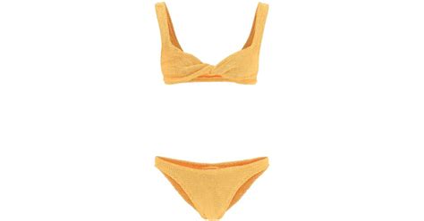 Hunza G Synthetic Juno Bikini Set In Orange Lyst UK