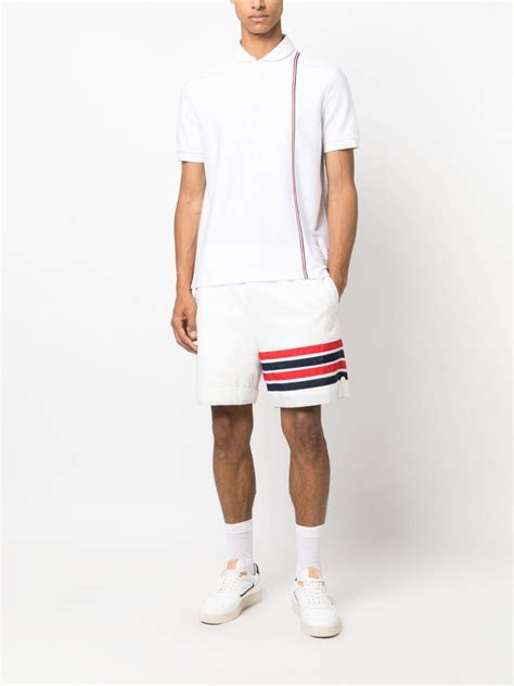 Thom Browne Rwb Stripe Polo Shirt Farfetch